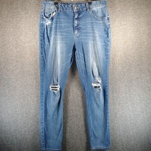 Blue Spice Jeans Women 17 LightWash Distressed HighWaist Skinny Vintage Recycled